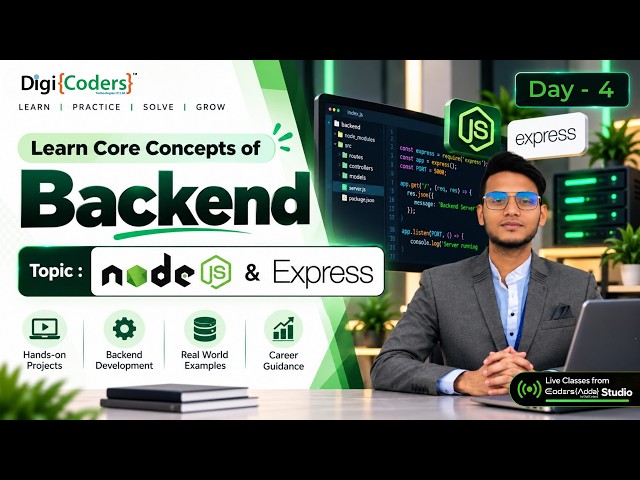 🚀Full Stack Development Batch with AI | Backend class | Day- 4| Final Year | DigiCoders Technologies