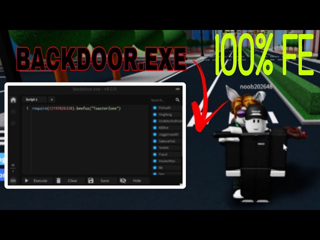 (Pastebin) backdoor.exe script! | 100% FE Roblox Script