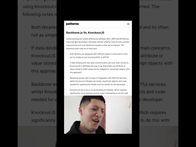 Quick thoughts on KnockoutJS and BackboneJS