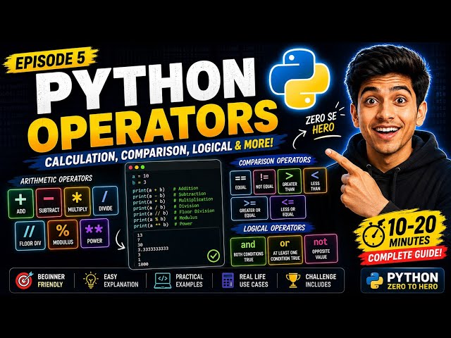 LEARN PYTHON OPERATORS IN 10MINUTE 🤯🐍 | #python #coding #viralvideo 