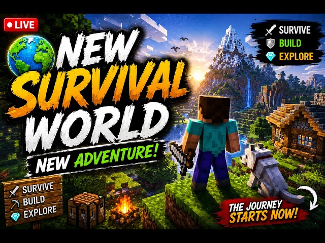 🌍 New Survival World #part3 New Adventure! #live #minecraft