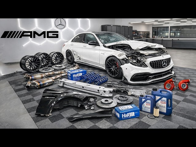 BUILDING a Cheap, Wrecked MERCEDES AMG C63s (Start to Finish)