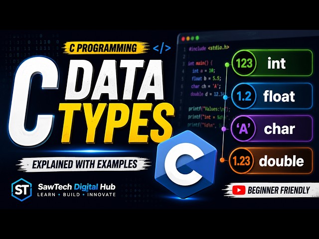 C Programming #02: Data Types in C | int, float, char, double & More