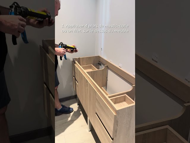 Comment poser plan vasque sur un meuble de salle de bain  ?