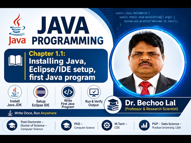 Chapter 1.1:  Windows | JDK Installation & Environment Setup | Java Programming for Beginners