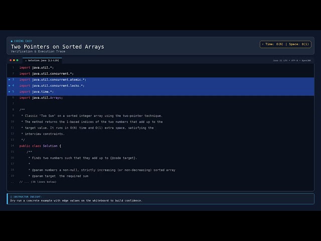 [Coding] Two Pointers on Sorted Arrays — Java DSA Prep
