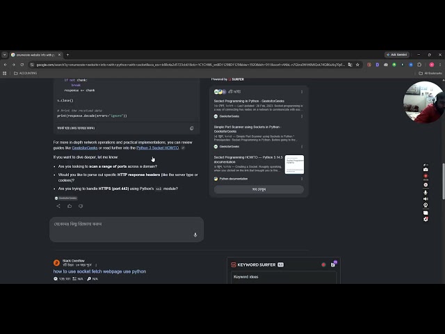 Video Title: Enumerate information about website using socket python.