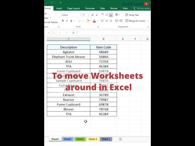 How to move Worksheets within a Workbook | To rearrange Worksheets | Microsoft Excel ⏩