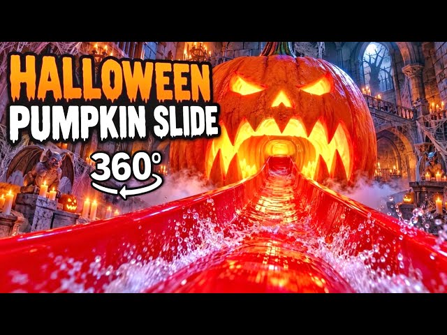 Haunted House Water Slide Halloween 360 VR Simulation  Spooky Coaster Ride