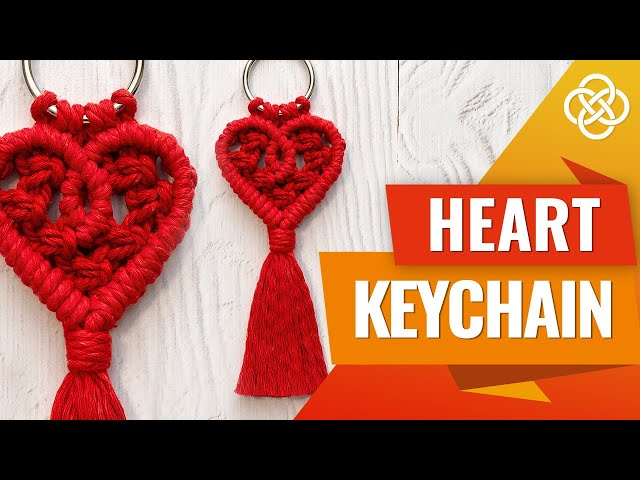 Macrame Heart Keychain Tutorial | Valentines day gift | Macrame Heart Shape Keychain