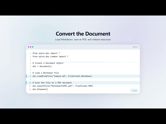 Convert Markdown to PDF in Python | Spire.Doc for Python Tutorial📚