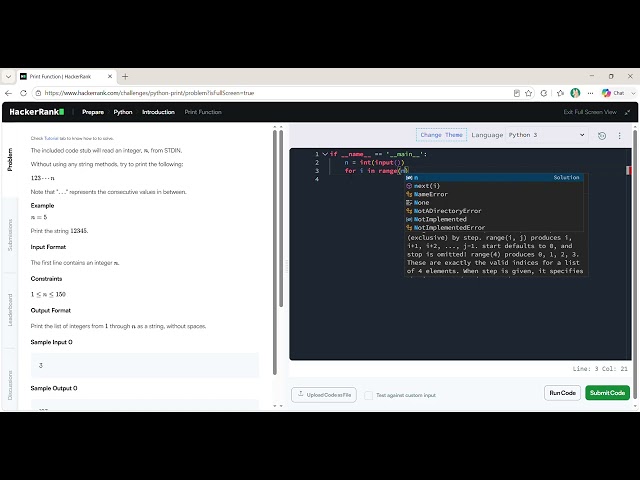 Print Function python program solution