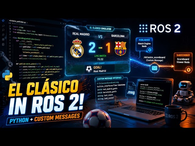 Code Custom Messages in ROS 2: Real Madrid vs Barcelona (Full Tutorial)