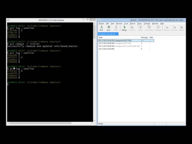 This is cool: SmartGit 4 Interactive Rebase