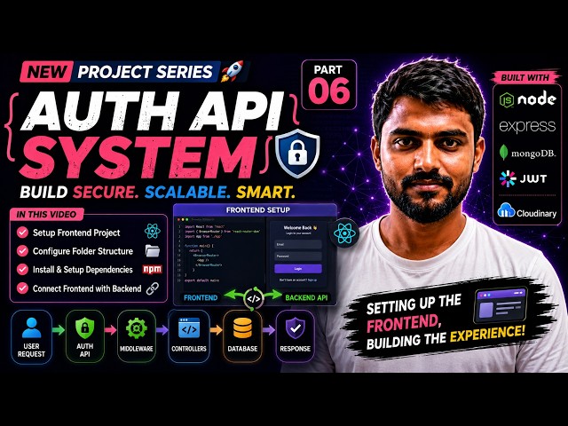 Build Auth API System | Frontend Setup with React, Vite and Tailwind CSS | Part 06