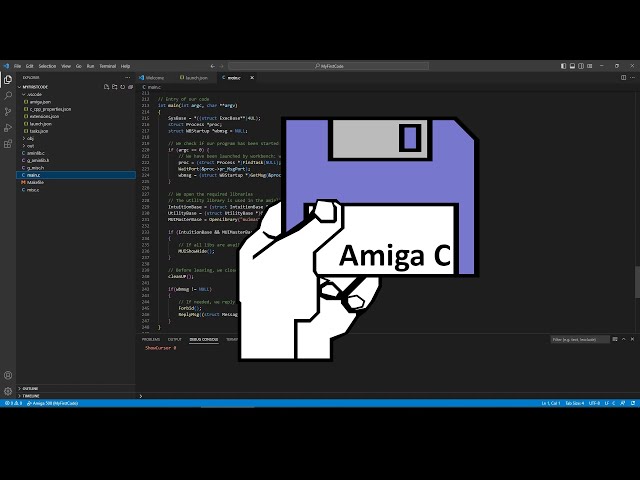 Tutorial on Visual Studio Code extension aimed at developping C/C++ programs for the Amiga computer