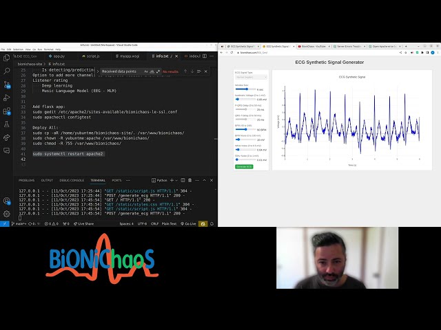 Neurokit2 Flask Numpy and GPT4 development of Synthetic Heart (ECG) Signal Generator Web App
