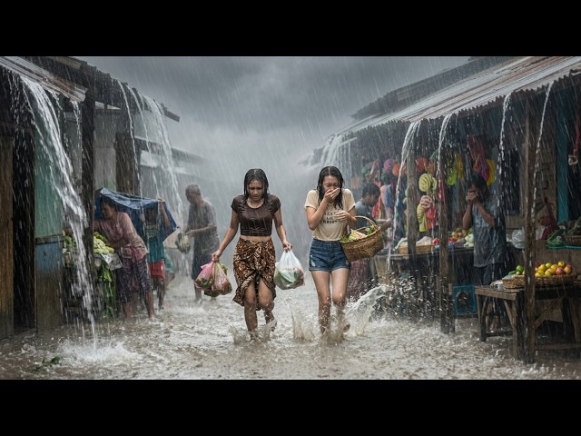 SCARY ! !🌧️⚡ Extreme Thunderstorms and Heavy Rain in Indonesia 🌧️⚡ Soothing Sounds for Sleep