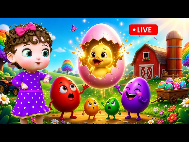 Learn Colors & Numbers With Colorful Eggs 🔢 | 🐣 Colorful Eggs Adventure | Kids Nursery Rhymes