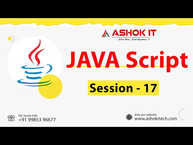JAVA SCRIPT | Session - 17 | Ashok IT.