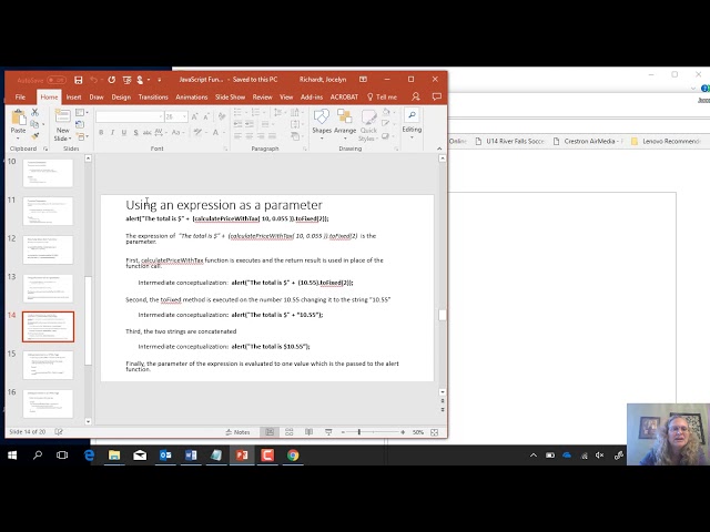 9d.  JavaScript Functions - call a function with an expression as a parameter