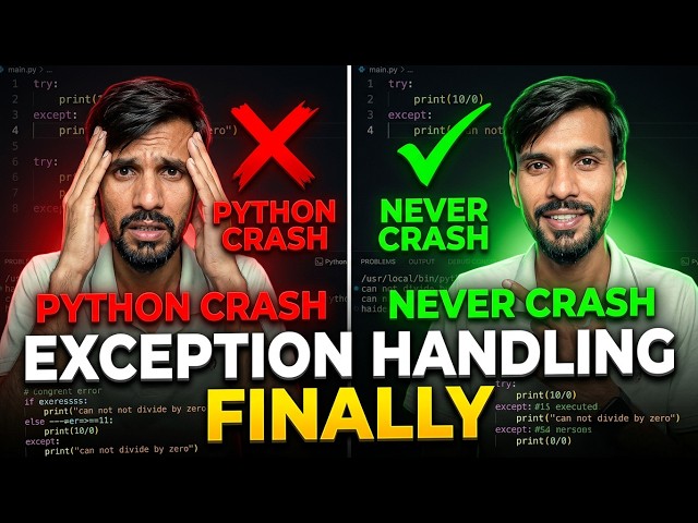 Exception Handling in Python Tutorial | Stop Program Crashing with try except