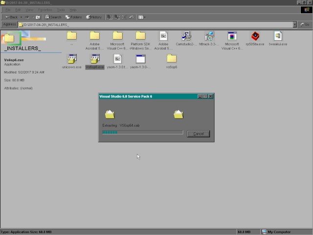 Install Service Pack 6 for Visual Studio 6 in Win9x (98/ME)