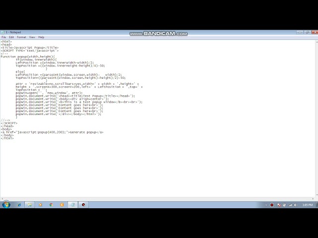 PHP script - Generate popup