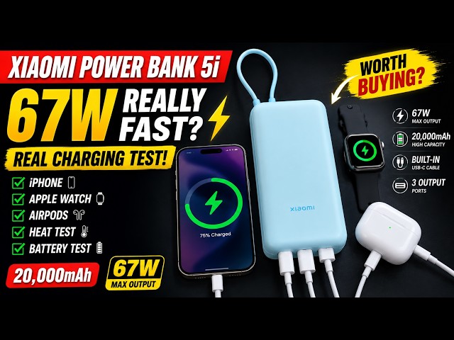 Xiaomi Power Bank 5i 67W Review: Is It REALLY This Fast? ⚡ REAL Charging Test! #xiaomi #powerbank