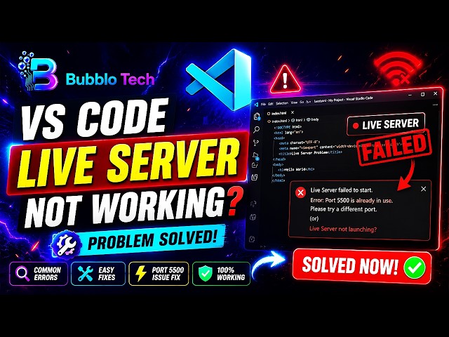 🔥 VS Code Live Server Not Working? Fix Live Server Problem in VS Code  #WebDevelopment #html5