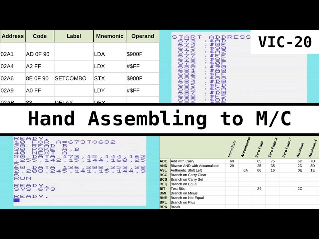 Hand Assembling to Machine Code on the Commodore VIC-20