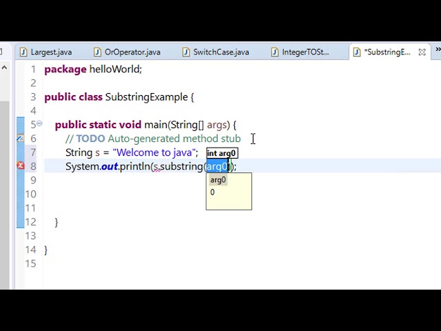 41  substring in java