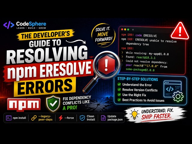 The Developer's Guide to Resolving npm ERESOLVE Errors | Fix Dependency Conflicts Like a Pro 🚀