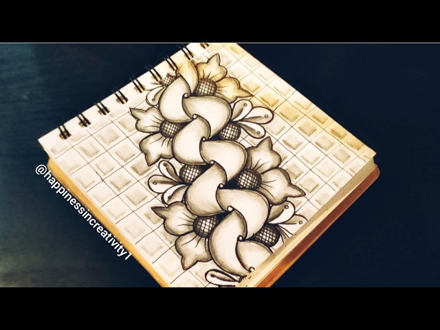 Easy Zentangle Art Lesson | Step by Step drawing tutorial | Relaxing Art | Mindful Art | Zen Doodle 