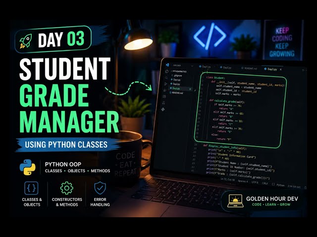 365 Days of Coding | Day 3 | Student Grade Manager Using Python Classes