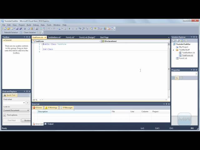 How to make a taskbar for your Os in VB