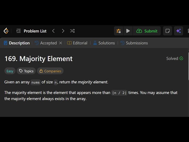 Leetcode 169 . Majority element
