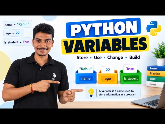 🐍 Python Variables Explained for Beginners | Variables + Naming Rules + Practical Examples
