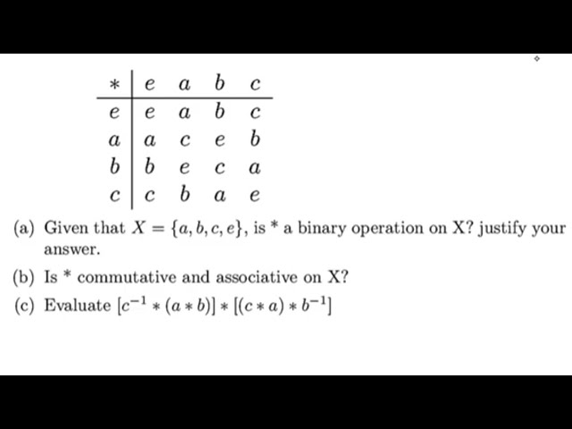 Binary Operations ~ Worked Example 