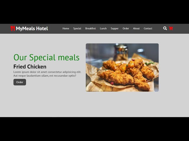 Design  a Restaurant Delivery WEBSITE from scratch with HTML, CSS and JavaScript