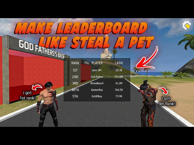 How To Make A LEADERBOARD LIKE STEAL A PET In Craftland | Craftland Tutorial | Free Fire
