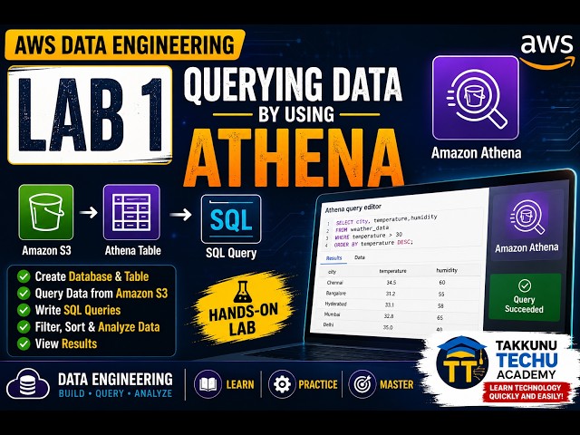 AWS Data Engineering Module 1 | Querying Data Using Amazon Athena | Complete Hands-on Lab | Tamil