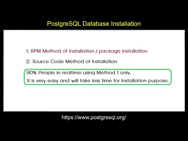 DAY 1 :  Postgresql Database Installation - RPM Method