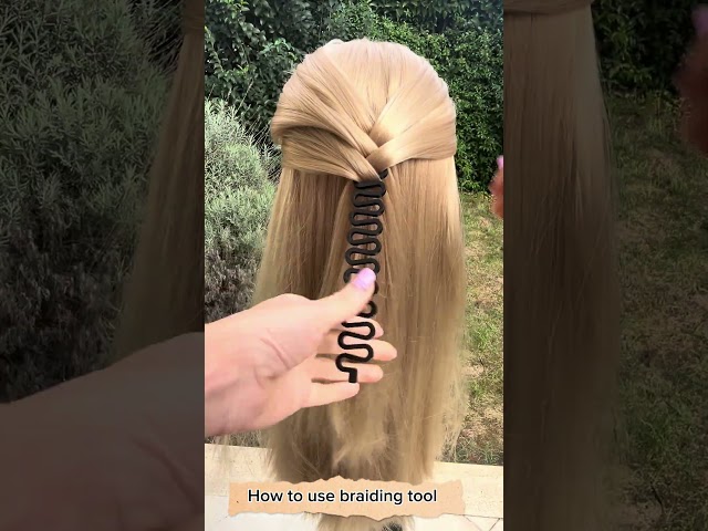 Easy and beautiful fishtail braid with a braiding tool #braidtutorial #howtobraid #fishtailbraid