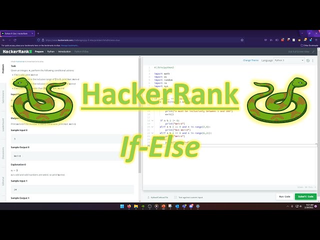 HackerRank (Python): If-Else