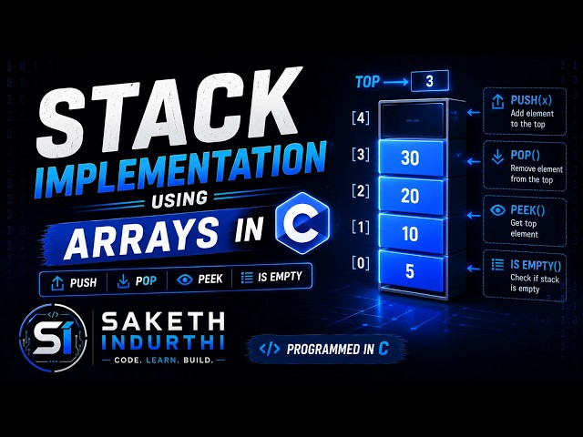 Implementation of Stack using Arrays in C