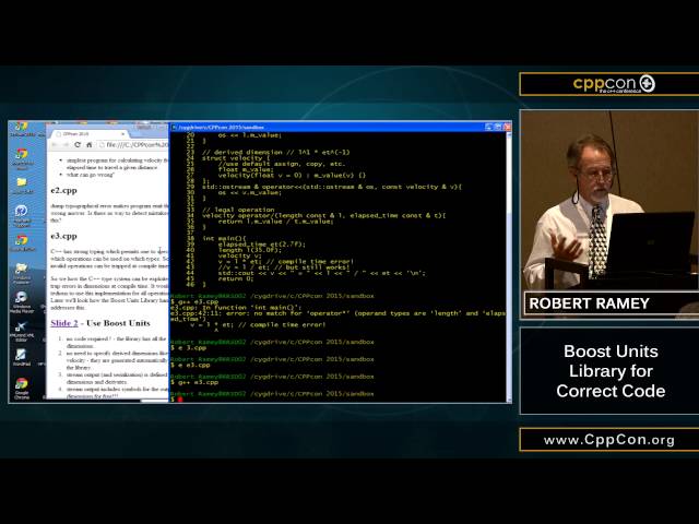 CppCon 2015: Robert Ramey “Boost Units Library for Correct Code"