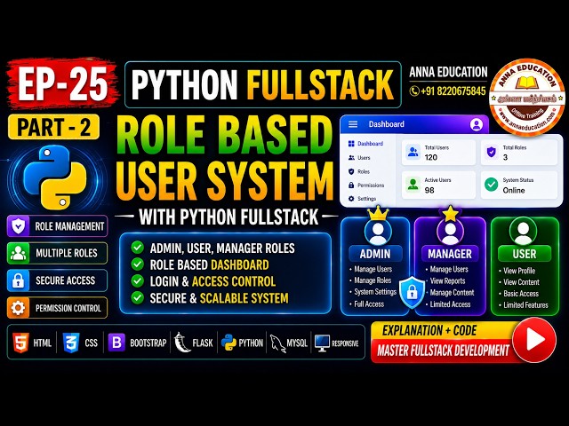 EP-25 Python Full Stack Tamil | Role Based User System Part 2 | Flask & MySQL