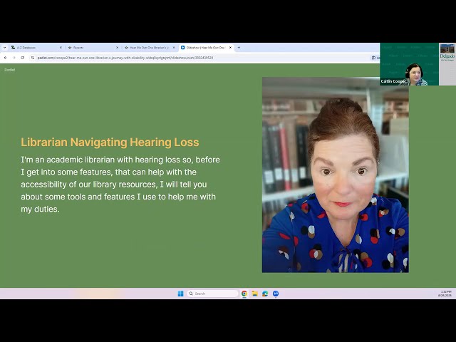 2026 ACRL-LA Research Forum | Hear Me Out: One Librarian’s Journey with Disability, Caitlin Cooper