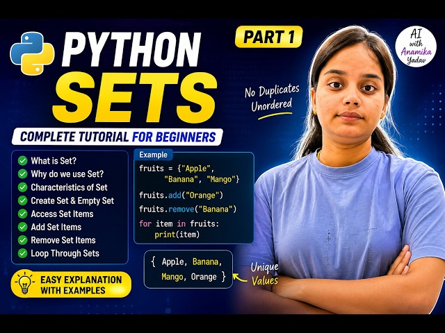 Learn Python Sets in One Video | Python Set Tutorial for Beginners
